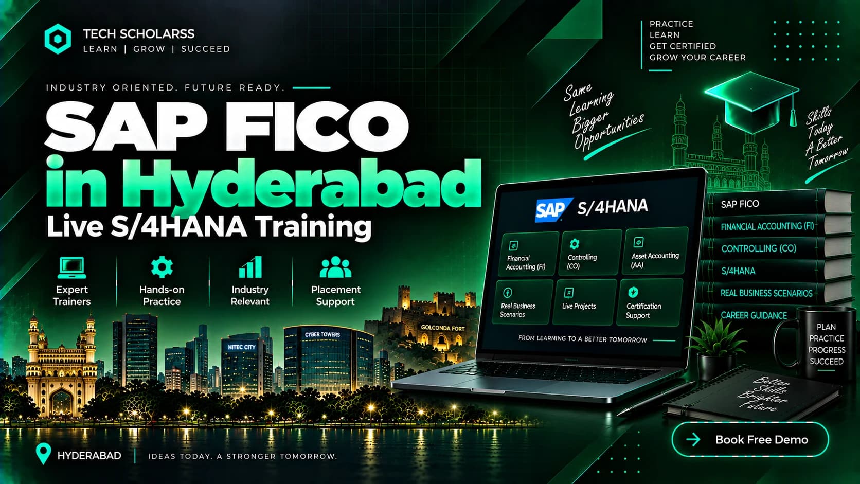 SAP FICO S/4HANA live training and practical projects at Tech Scholarss Hyderabad