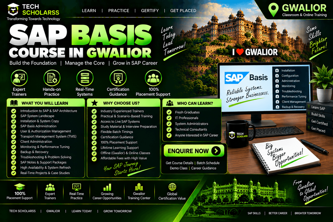 Live SAP BASIS training session at Tech Scholarss