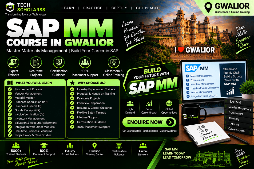 Live SAP MM training session at Tech Scholarss in Gwalior