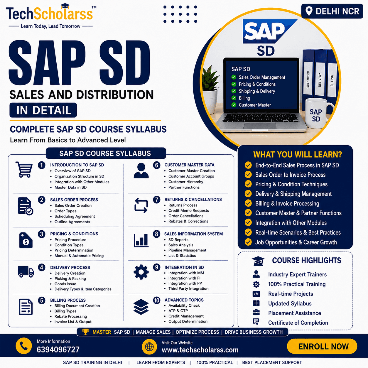SAP SD syllabus and module overview in Delhi at Tech Scholarss