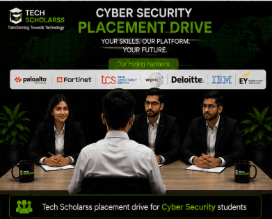 Tech Scholarss placement drive for Cyber Security students