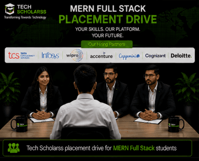 Tech Scholarss placement drive for MERN Full Stack students