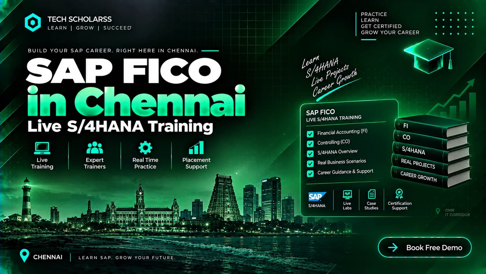 SAP FICO S/4HANA live training and practical projects at Tech Scholarss Chennai