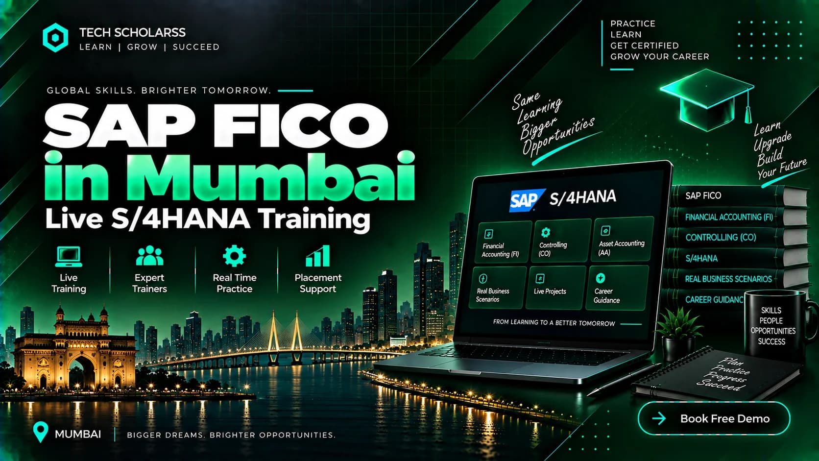 SAP FICO S/4HANA live training and practical projects at Tech Scholarss Mumbai
