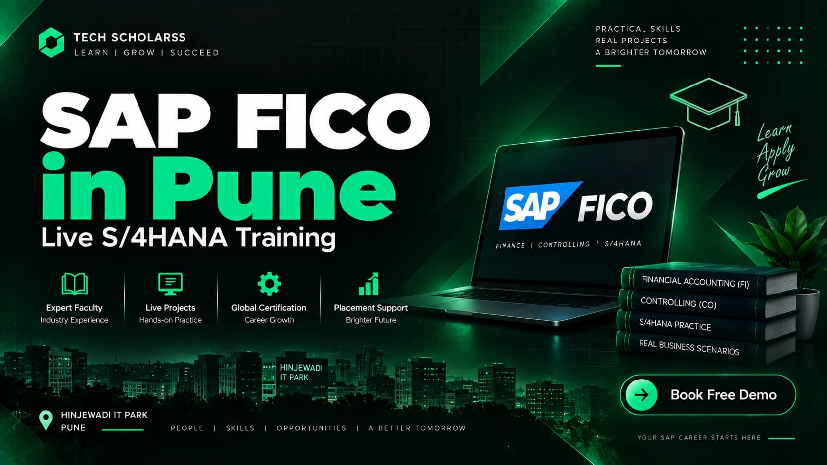 SAP FICO S/4HANA live training and practical projects at Tech Scholarss Pune