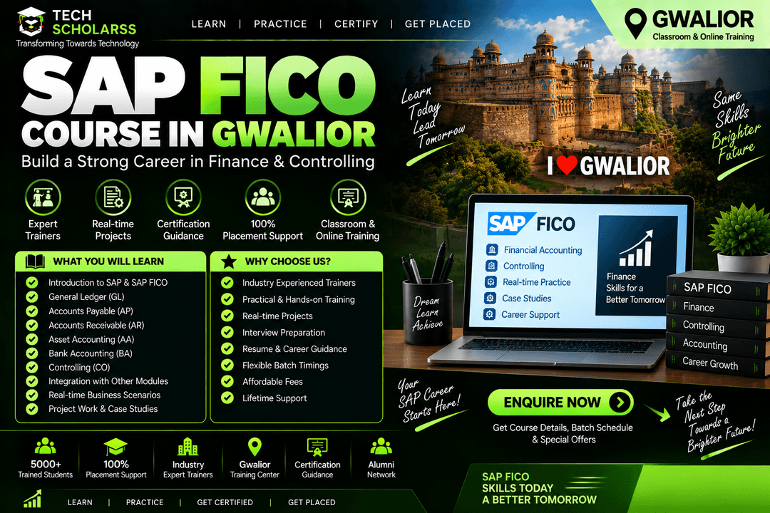 Live SAP FICO training session at Tech Scholarss