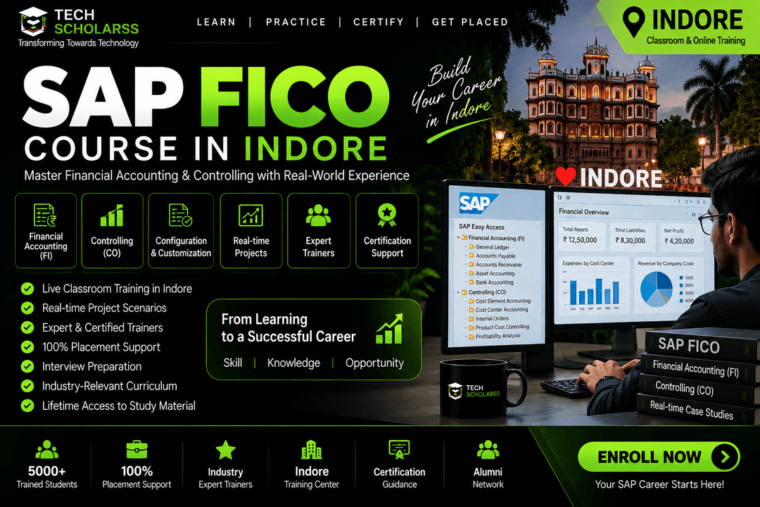 Live SAP FICO classroom training session at Tech Scholarss