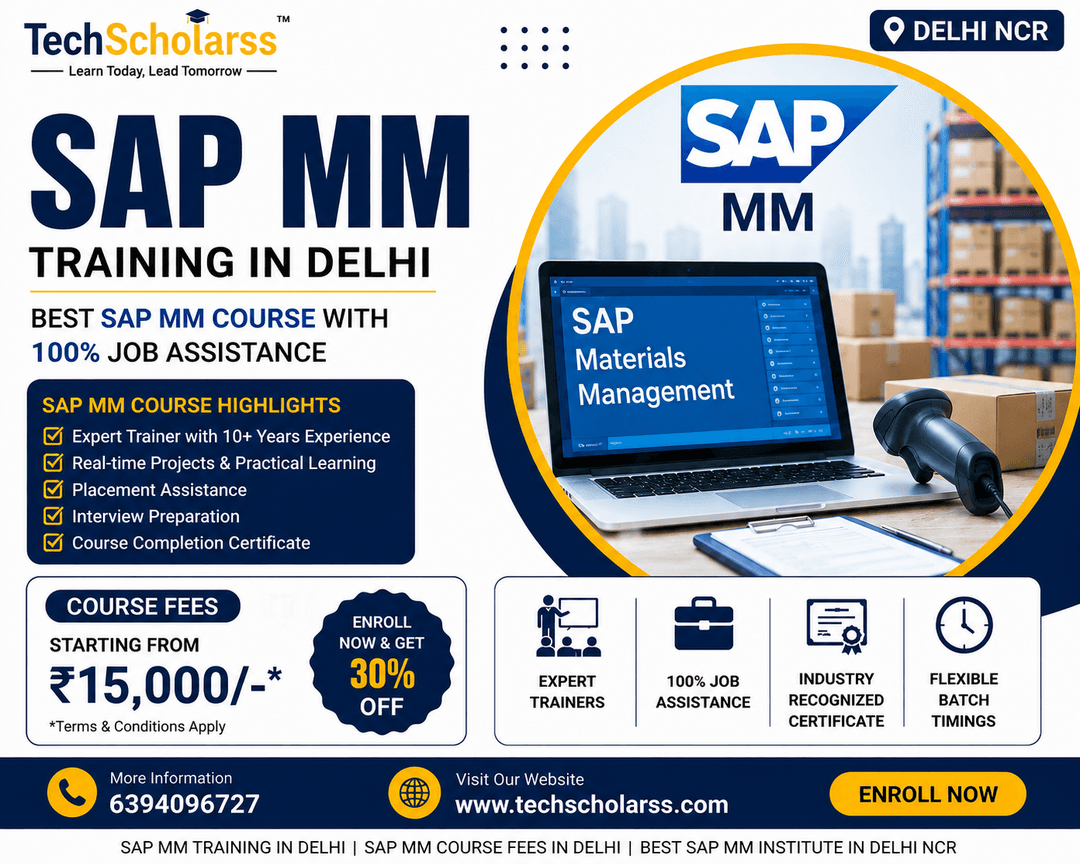 Live SAP MM classroom training session at Tech Scholarss Delhi