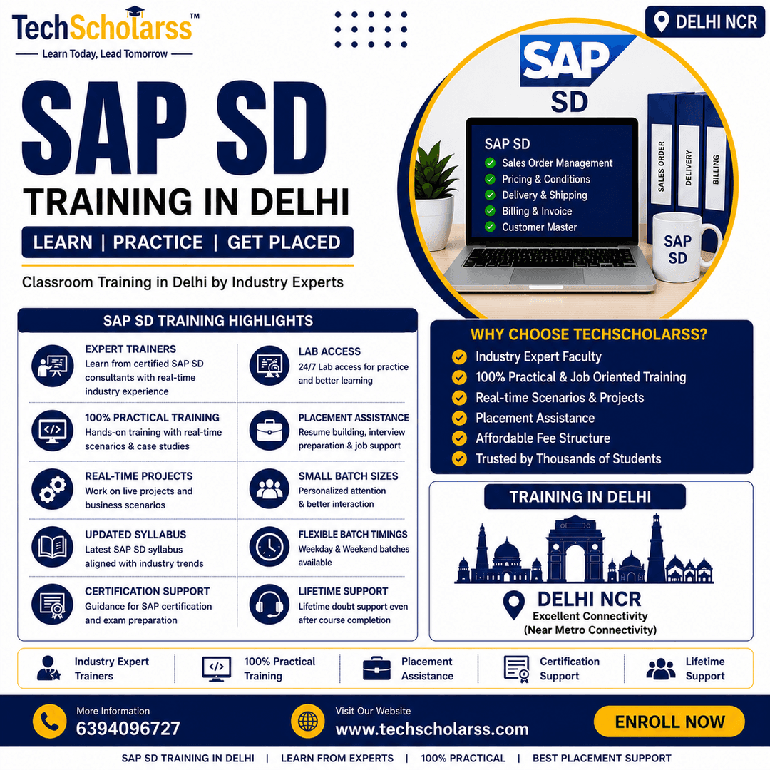 Live SAP SD training at Tech Scholarss