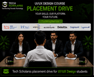 Tech Scholarss placement drive for UI/UX Design students