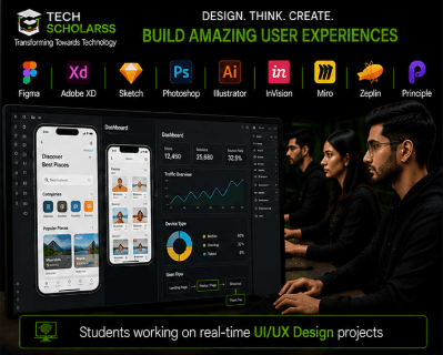 Students learning UI/UX Design at Tech Scholarss