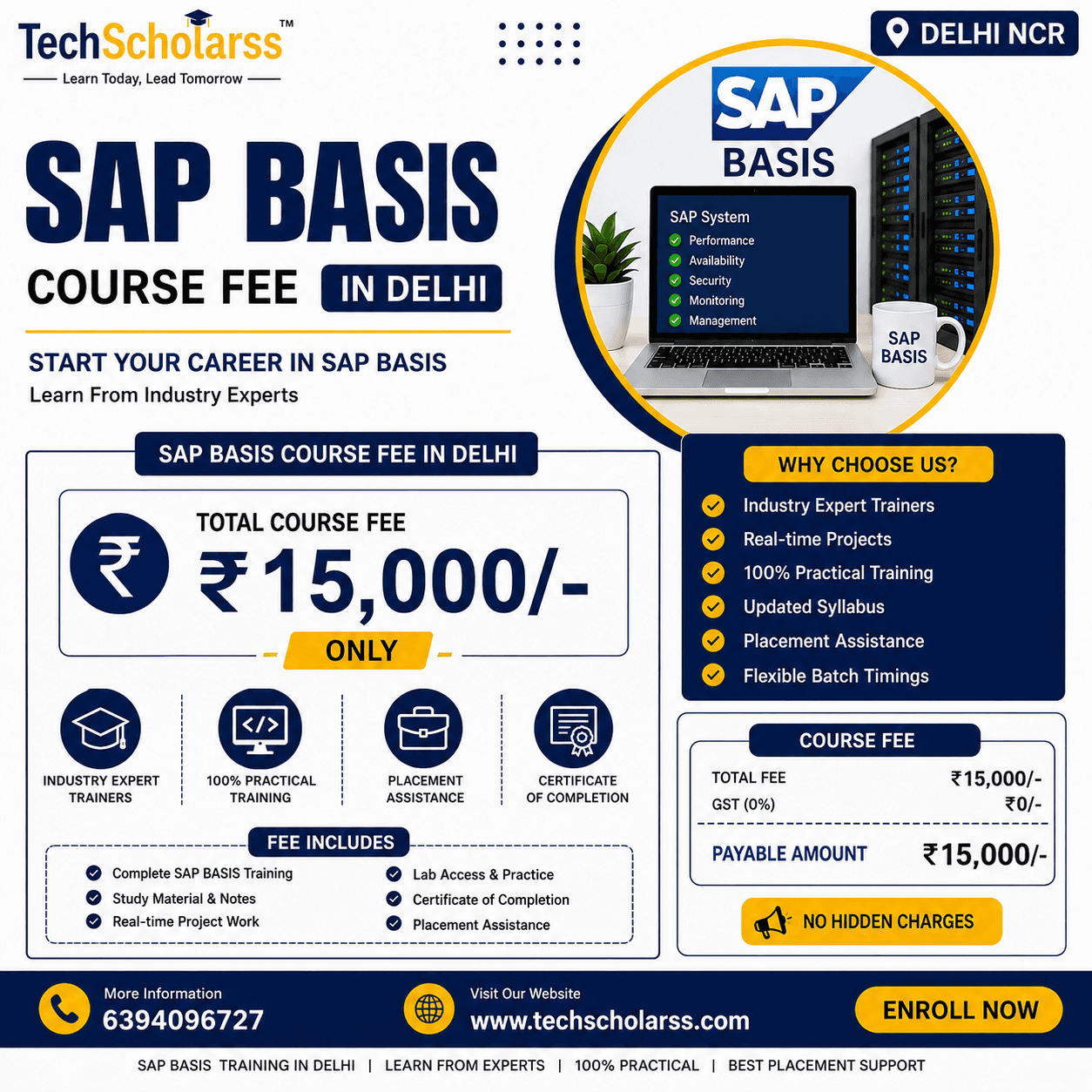 SAP BASIS training fees in Delhi at Tech Scholarss