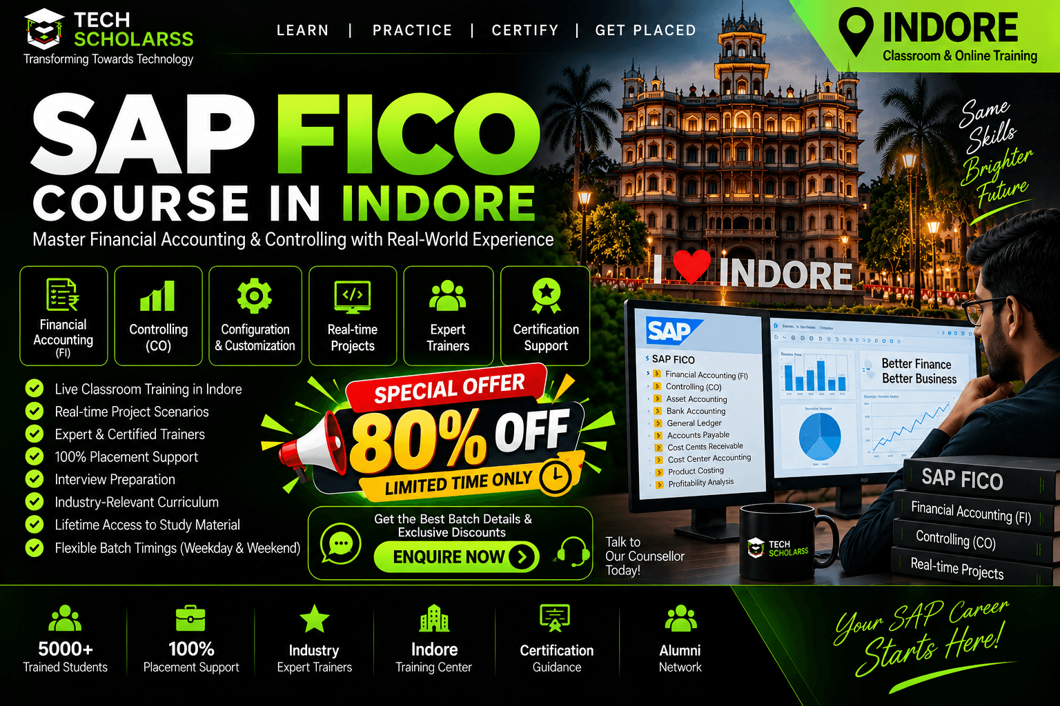 SAP FICO live online training and S/4HANA practice for Indore students