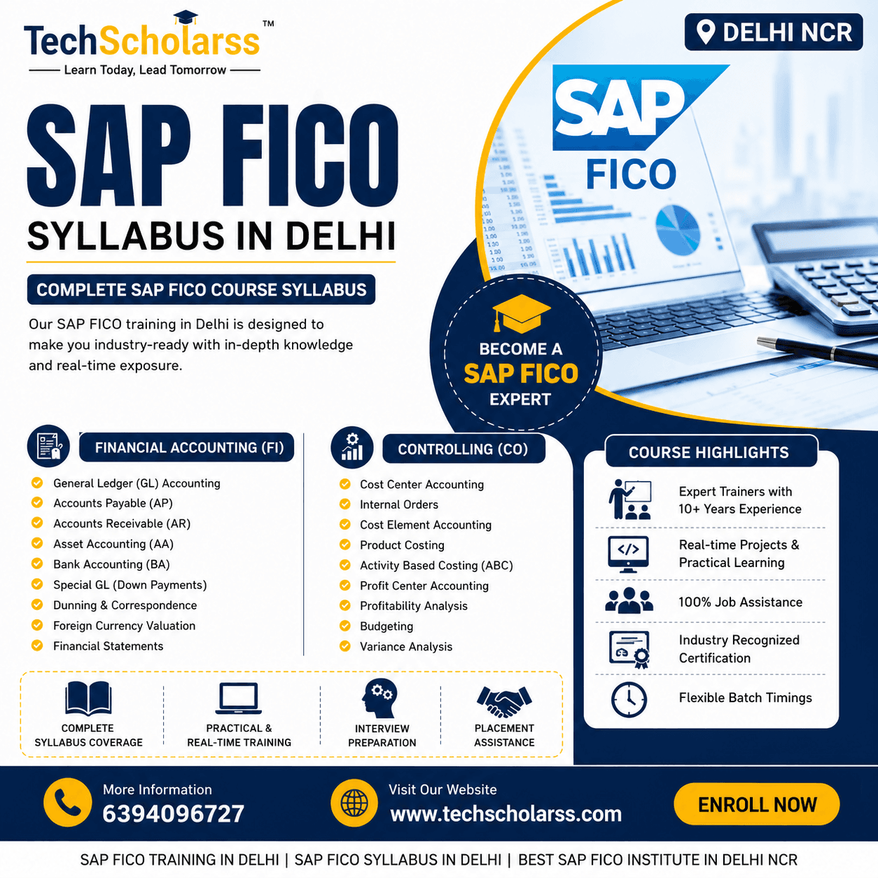 SAP FICO syllabus and module overview at Tech Scholarss